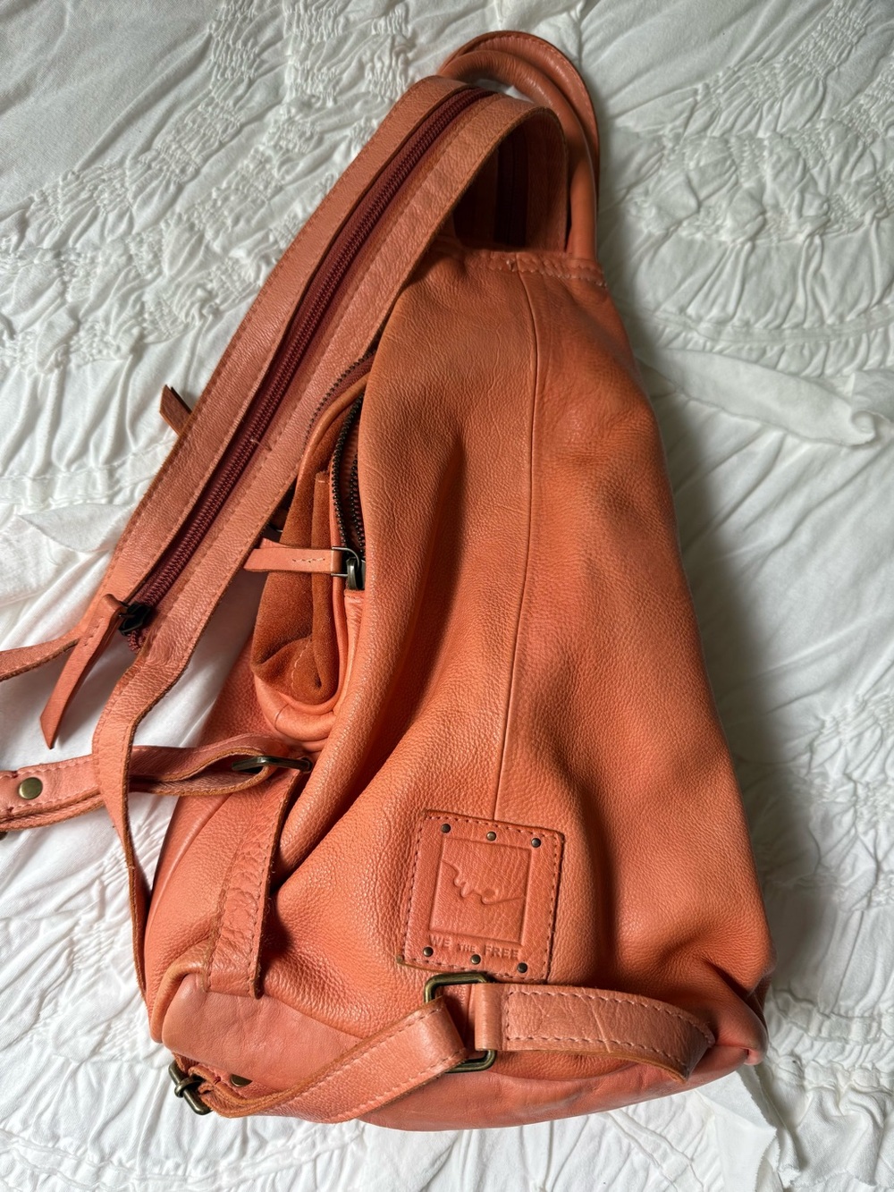 We The Free Burnt Orange Leather Crossbody Sling.NWOT. - Picture 5 of 7